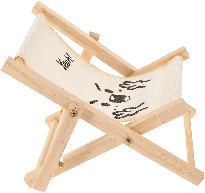 Foldable Beach Chair Phone Stand Cute Miniature Desktop Mobile Holder For Travel Office - Image 1
